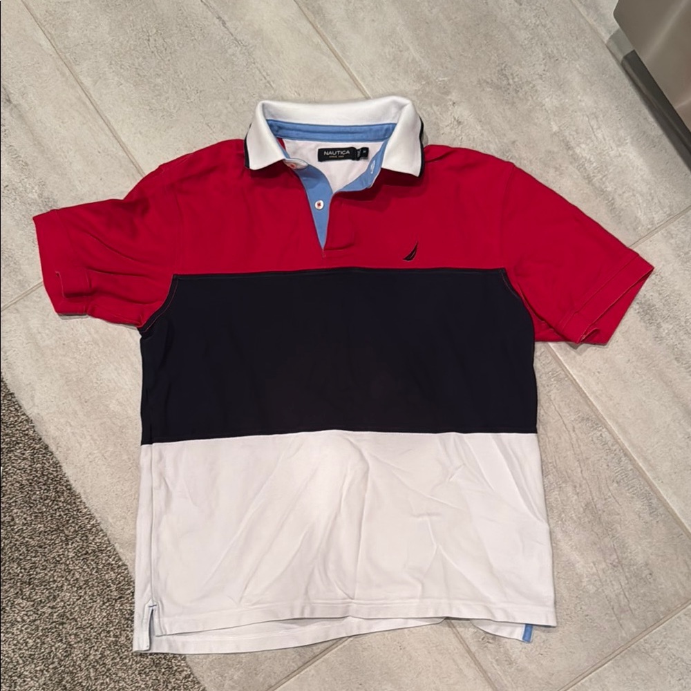 Nautica Red and Blue Polo Shirt Collection